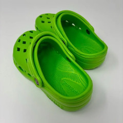 Nothinz Kids Youth Size 1 Slip-On Clogs Bright Green EVA Rubber Beach Pool Shoe