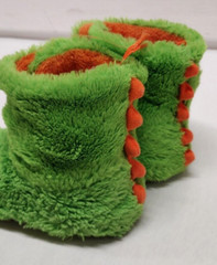 Boys Monster Shoes Neon Green Booties Faux Fur boots Size 9 – 10 Children’s USED
