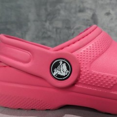 Crocs Classic Clog Shoes Youth Junior J1 Pink Fuzz Lined Comfort Slip On Mule