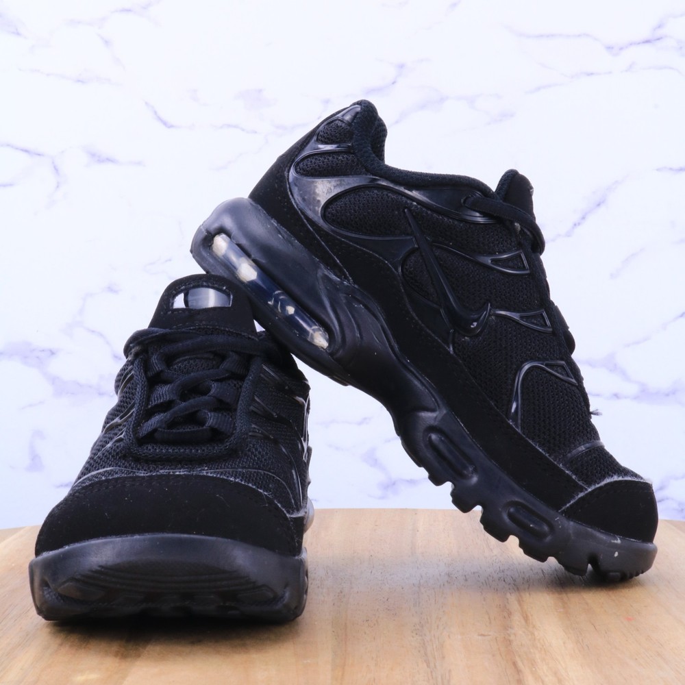 Nike Air Max Plus Black Dark Grey Low Mesh Shoe Sneaker DR7996-001 Toddler Sz 9C