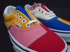 VANS ERA PATCHWORK MULTI-COLOR PINK RED ORANGE WHITE BLUE BLACK VN0A38FRVMF 3.5