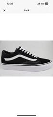 VANS OLD SKOOL BLACK/WHITE CLASSIC SKATE 0W9T6BT BOYS GIRLS KIDS US YOUTH SIZE 2