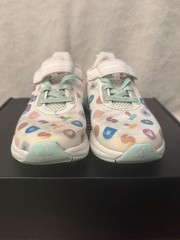 adidas White Multicolor Geometric Sneaker Hook & Loop Unisex Kids US 13K
