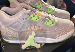 Nike Jordan Spizike Low Atmosphere Grey/Laser Orange/ Neon Green Youth 7 NIB!