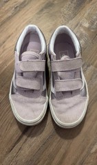 VANS Old Skool V Pink Hook & Loop Unisex Kids Sneakers US Size 13