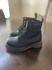Dr. Doc Martens 1460 T Side Zip Boot Toddler UK 7 US 8 EU 24 Black Combat Kids