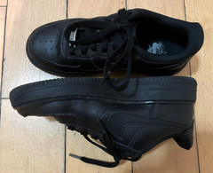 Nike Air Force 1 LE (GS) Black Low Top Leather Sneakers Youth Size 4Y Boys