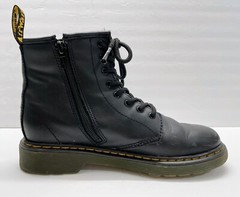 Doc Martens Air Wave Combat Boots Youth Sz 3 Black 1460J Leather Lace Up Zipper