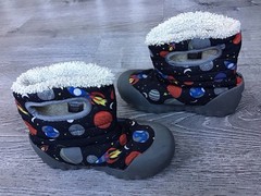 BOGS B-moc Gray Multi Space Snow Boots Youth Boys Size 12 Pull On Boot