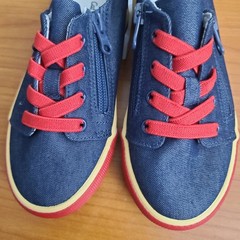 Cat & Jack Toddler Luka Double Zipper Sneakers Navy Blue Sz 11 Kids Casual Shoes