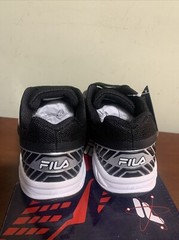 Fila Axilus Junior sz 1 3 or 5 Black silver Court Shoes NEW in Box Sneakers