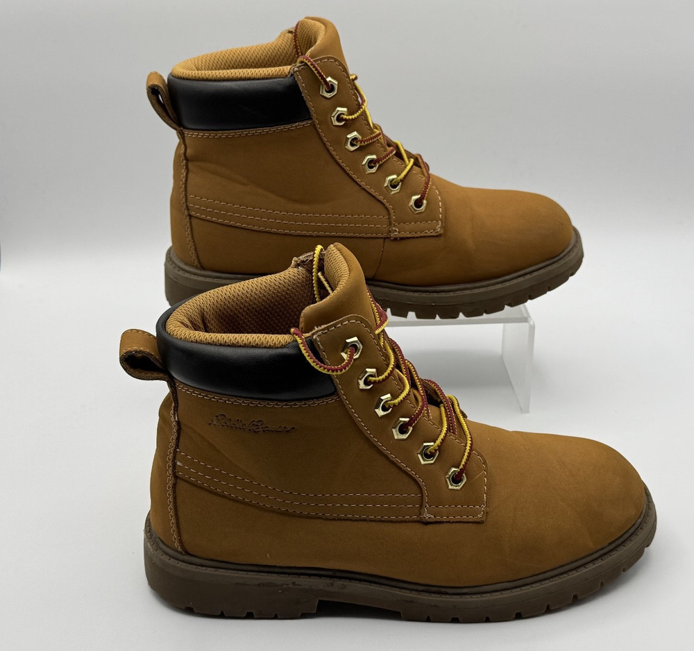 Eddie Bauer Karpie Youth Tan Work Hiking Boots Size 5M, Pre-owned Excellent