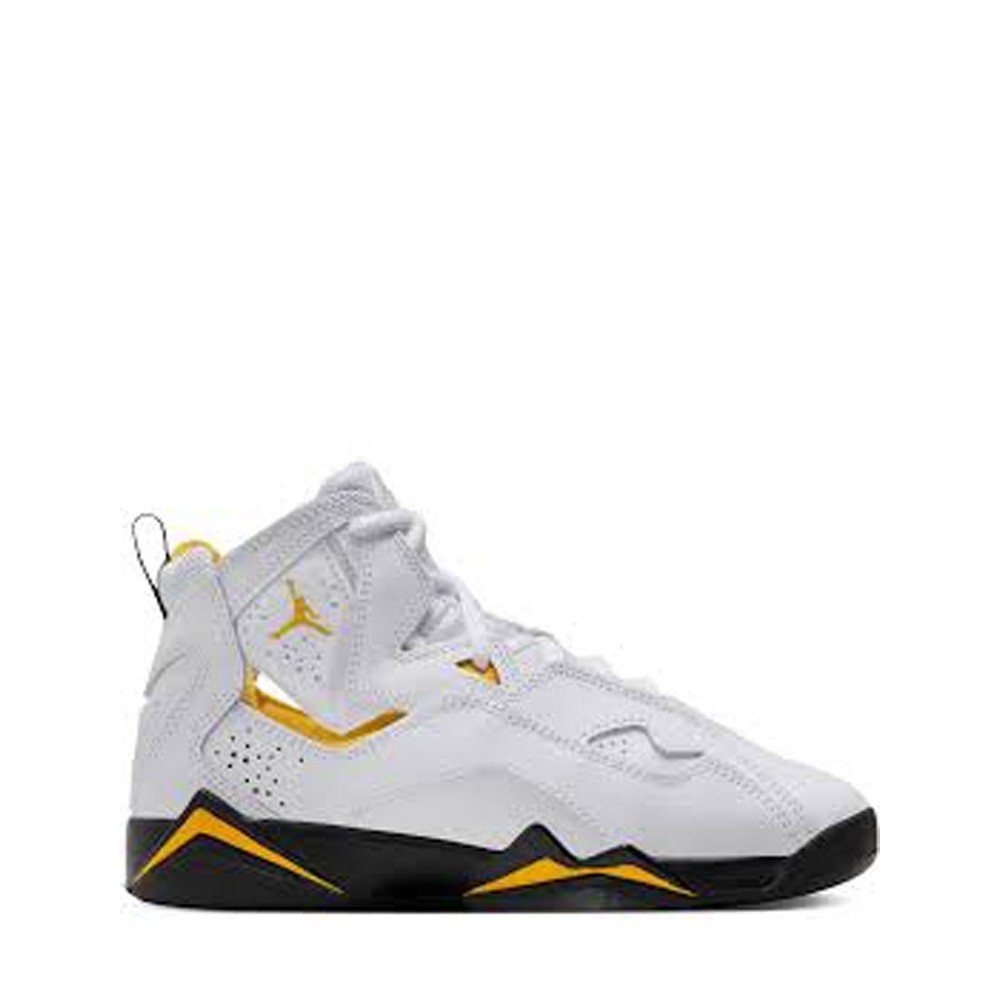 Nike Air Jordan True Flight GS White Yellow Ochre Black 343795-107 Kids New Box