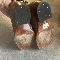 Brown Western Leather Pull On Boots Unisex Kids Embroidered Square Toe