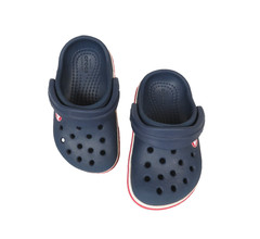 Iconic Comfort Crocs Youth C5 Slingbacks Blue, Red & White Slip-Ons