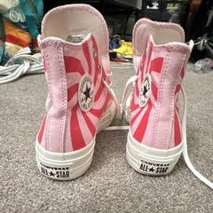 Converse Chuck Taylor All Star High Top Pink White Swirl Canvas Sneakers US 6