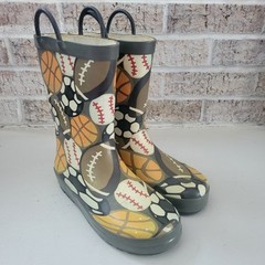 Kids Rain Boots, Waterproof Boots with Easy-on Handles Size 2Y