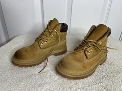 Timberland Premium Waterproof Leather Lace-Up Boots, Wheat, Little Kids Size 12