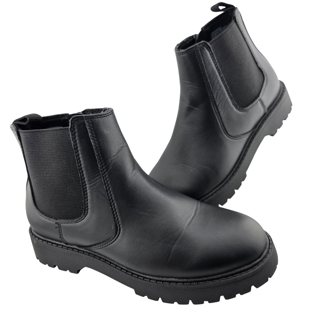 Wonder Nation Chelsea Lug Sole Boots Active Grunge Punk Kids Combat 2 Black Good