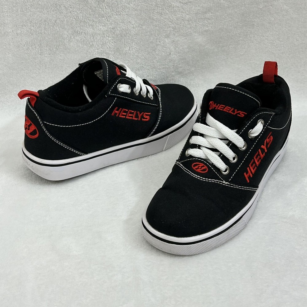 Heelys Pro 20 Black Red Canvas Lace Up Skate Sneaker Shoes HE100757 Kids Youth 2