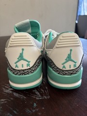 Nike White Teal Athletic Low Top Sneakers Unisex Kids Lace Up Hook & Loop
