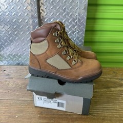 TIMBERLAND Mid Brown Wheat 6in Nubuck Tan Field Boots Size 2.5 Youth NEW In Box