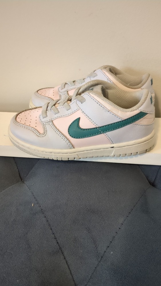 Nike Dunk Low Retro TD Size 10C Grey Mineral Teal Toddler