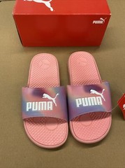 New Puma Cool Cat Prismatic BX JR Slide Sandals Junior 1C Kids Pink Lilac Purple