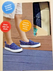 Kid’s Sneakers Galaxy Stars Design Memory Foam Canvas Slip-On New US Size 11/12