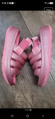 UGG K Sport Yeah slide Glitter Pink, Girls RemovablAdjustable Strap US 3