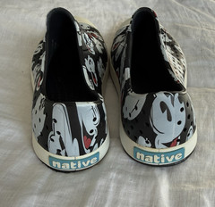 Native Disney Mickey Mouse Black White Slip-On Shoes Unisex M3/W5