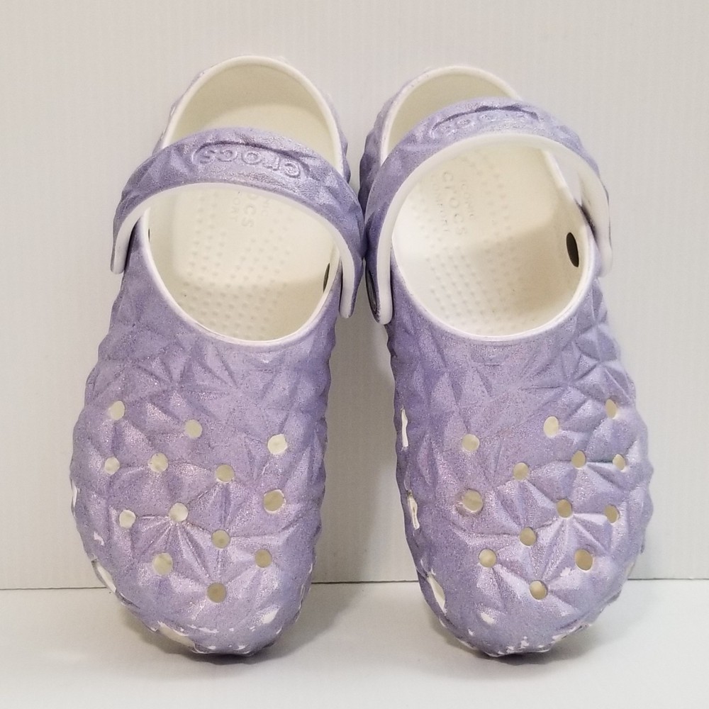 Crocs Classic Geometric Clog Lilac Comfortable Slip On Shoe 209693 Youth Size J1