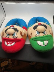 Super Mario Bros Mario & Luigi Slip On Slippers – Youth Size 13-1