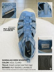 KEEN Whisper Blue Sparkle Shimmer Shandal Women Size 4 Washable