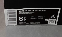 Jordan Spizike Low (GS) Black Anthracite Unisex Kids Sneaker 6.5Y FQ3950 001