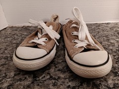 Converse Kids Brown White All Star Low Top Sneakers Size 10 Unisex