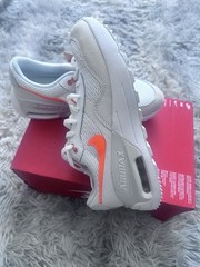Nike Air Max SYSTM GS White Orange Mesh Kids Sneakers US 5Y DQ0284-114