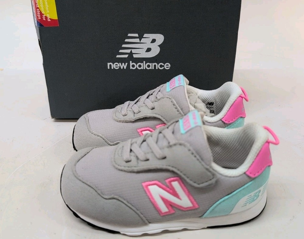 New Balance Kids 515 New B Hook & Loop Sneakers Shoes US 6 Grey
