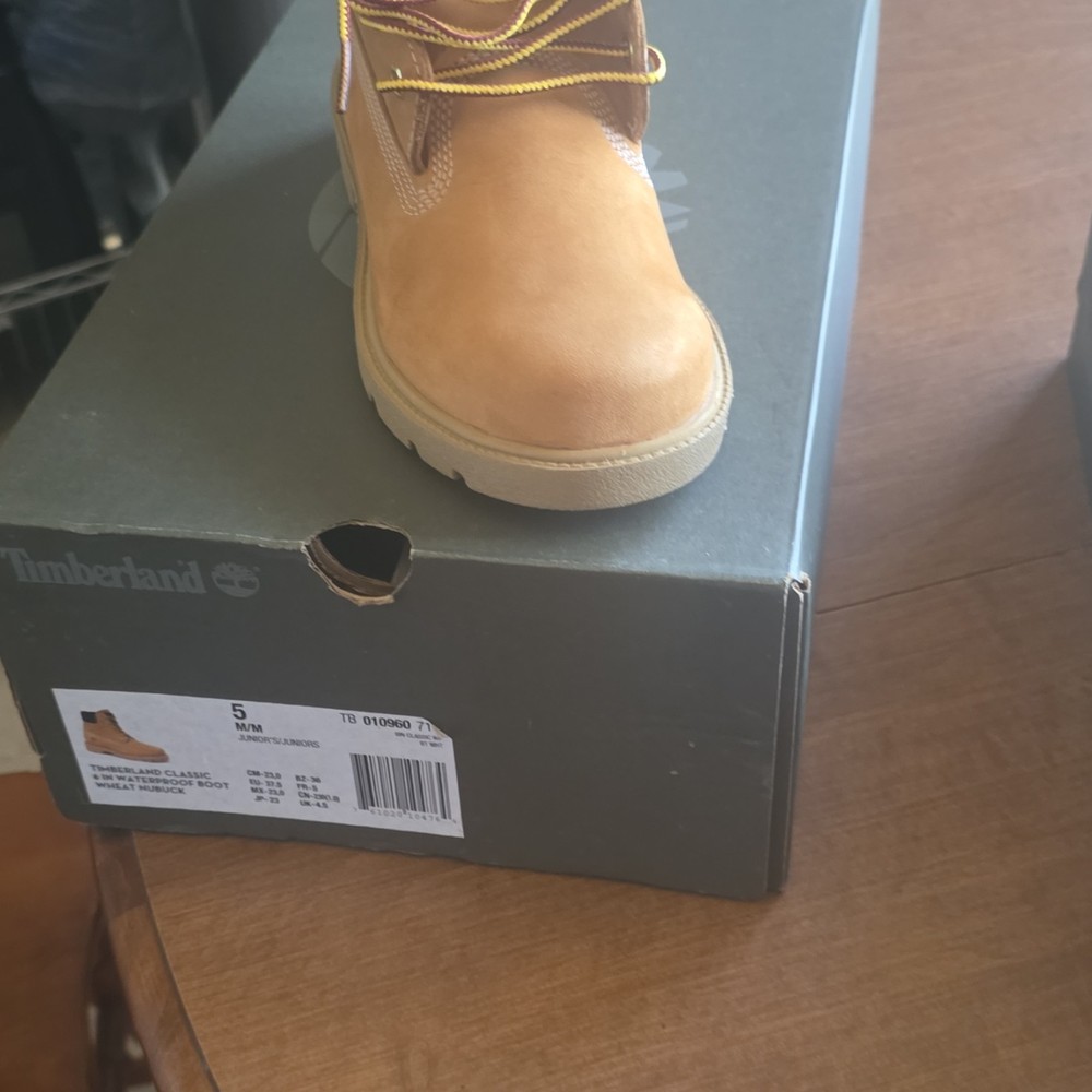 Timberland Waterproof Nubuck Ankle Boot, Unisex Kids, Wheat, US 5