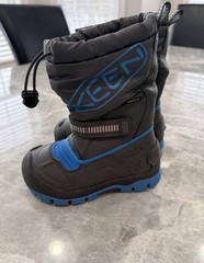 Little Kids Keen Snow Troll Waterproof Gray/Blue Lined Ankle Boots Size 9 C