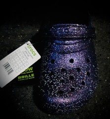 Crocs Classic Clog Space Glitter Lined ✨ 210764-0C4 GLOW IN DARK ✨Kids J2