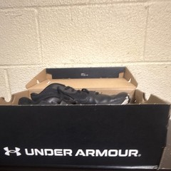 Under Armour Lockdown 7 7Y Black White Lace Up Low Top Basketball Sneaker