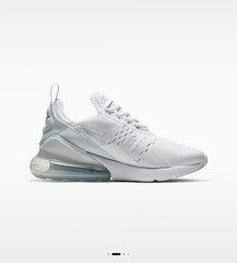 Nike Air Max 270 White/Pure Platinum Mesh Low Top Lace Up Sneaker DX0114-100