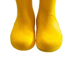 Crocs Child’s Youth Yellow Rainboots Sz 9 Rubber MidCalf Pull On Damaged Stained