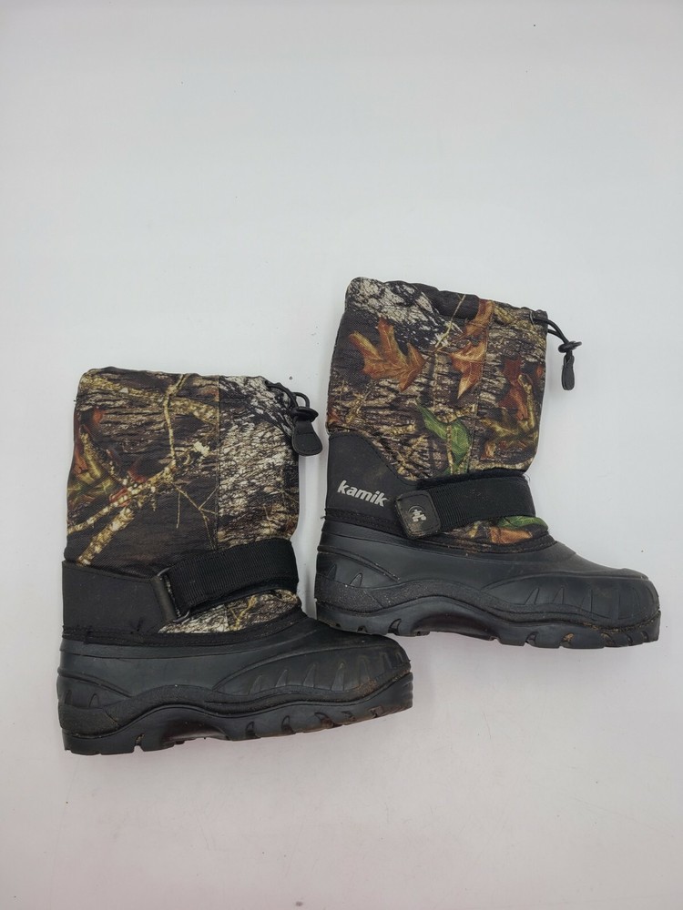 Kamik Small Kid Sz 13 Snow Boots W/Insolation Sock Camouflage Unisex