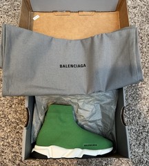 BALENCIAGA SPEED TRAINER RECYCLED KNIT GREEN TODDLER SZ EU 27-28/US 10-11