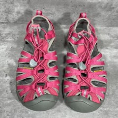KEEN Whisper Pink Closed Toe Hiking Sandals Drawstring Closure Youth Size 3