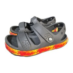 Crocs Crocband Cruiser Sandals Kids Size 12 Fire Flames Soles ***SEE DESCRIPTION