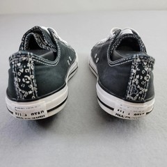Converse All Star Chuck Taylor J5 Black Canvas Low Top Floral Double Tongue Shoe