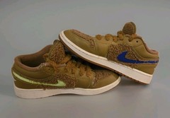 Nike Air Jordan 1 Low Teddy Bear GS Youth 4Y Brown Fleece Sneakers